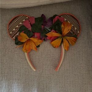 New Disney Parks Floral Moana Maui Tattoo Pattern Minnie Ears